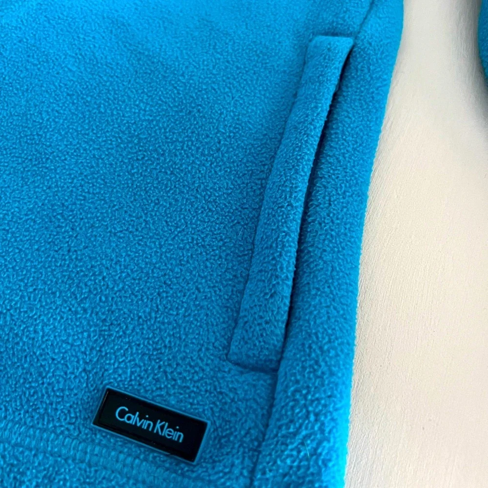 EUC Calvin Klein Fleece Mock Neck Full Zip Jacket Size Medium - Picture 10 of 11